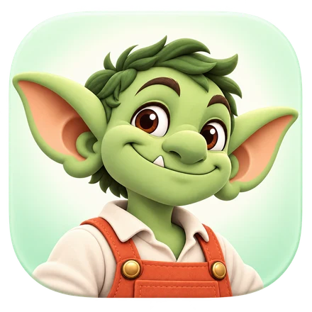 Fresh Mint: Goblin with his hair loose against pale mint